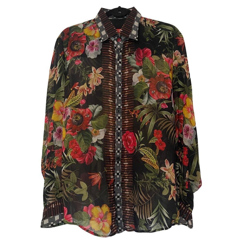 MONDO Exclusive Limited Edition Men's Designer Floral Print Dress Shirt Size XL